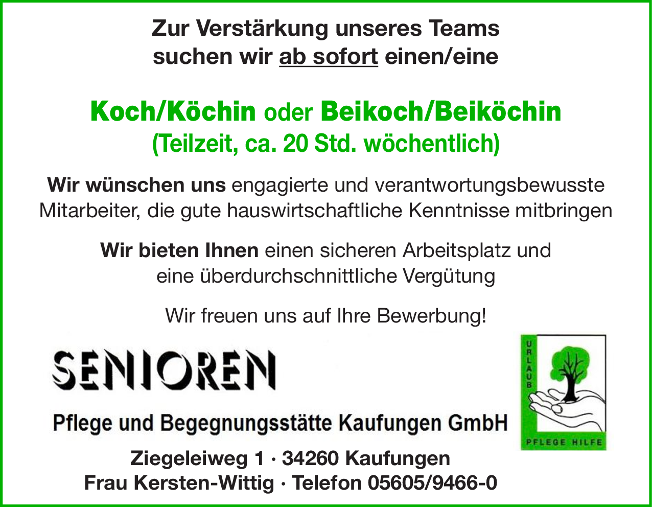 Beikoch/Beiköchin (m/w/d)