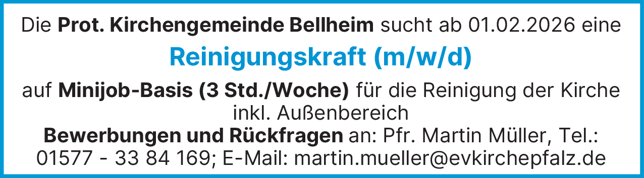 Reinigungskraft (m/w/d)