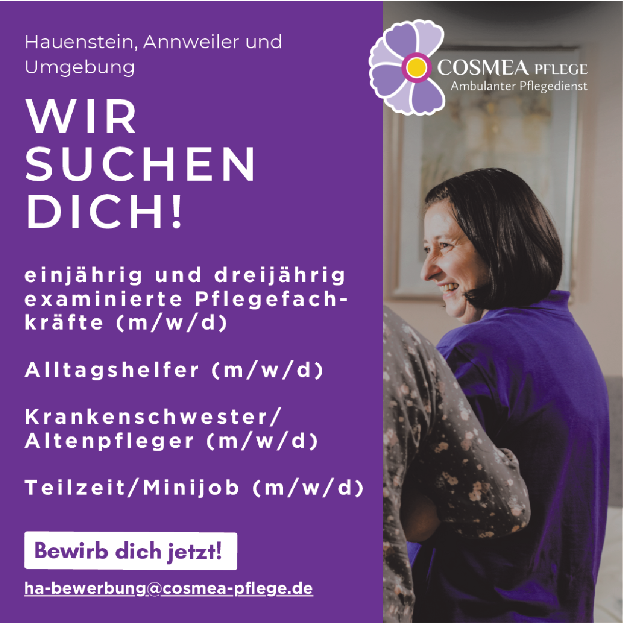 Einjährig und dreijährig examinierte Pflegefachkräfte (m/w/d)