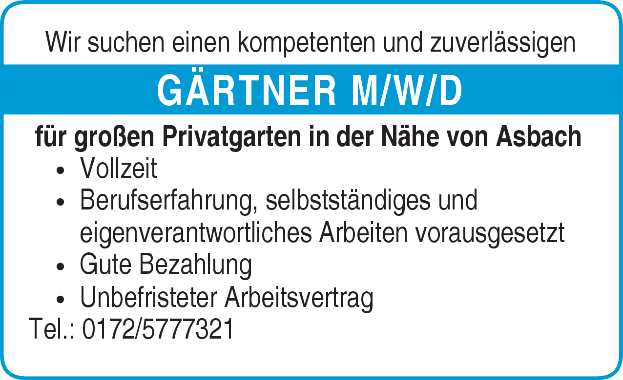 Gärtner (m/w/d)