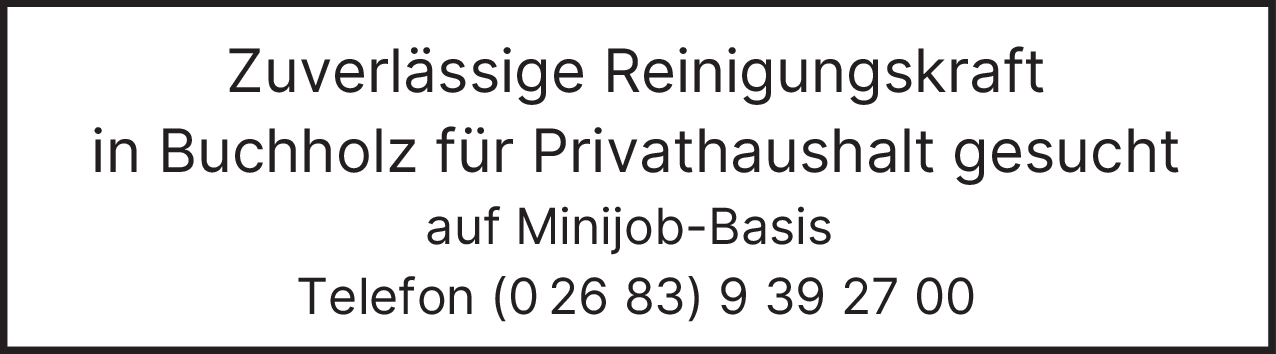 Reinigungskraft (m/w/d)