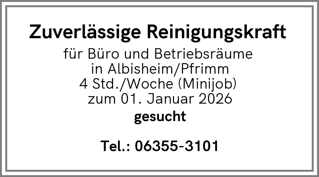 Reinigungskraft (m/w/d)