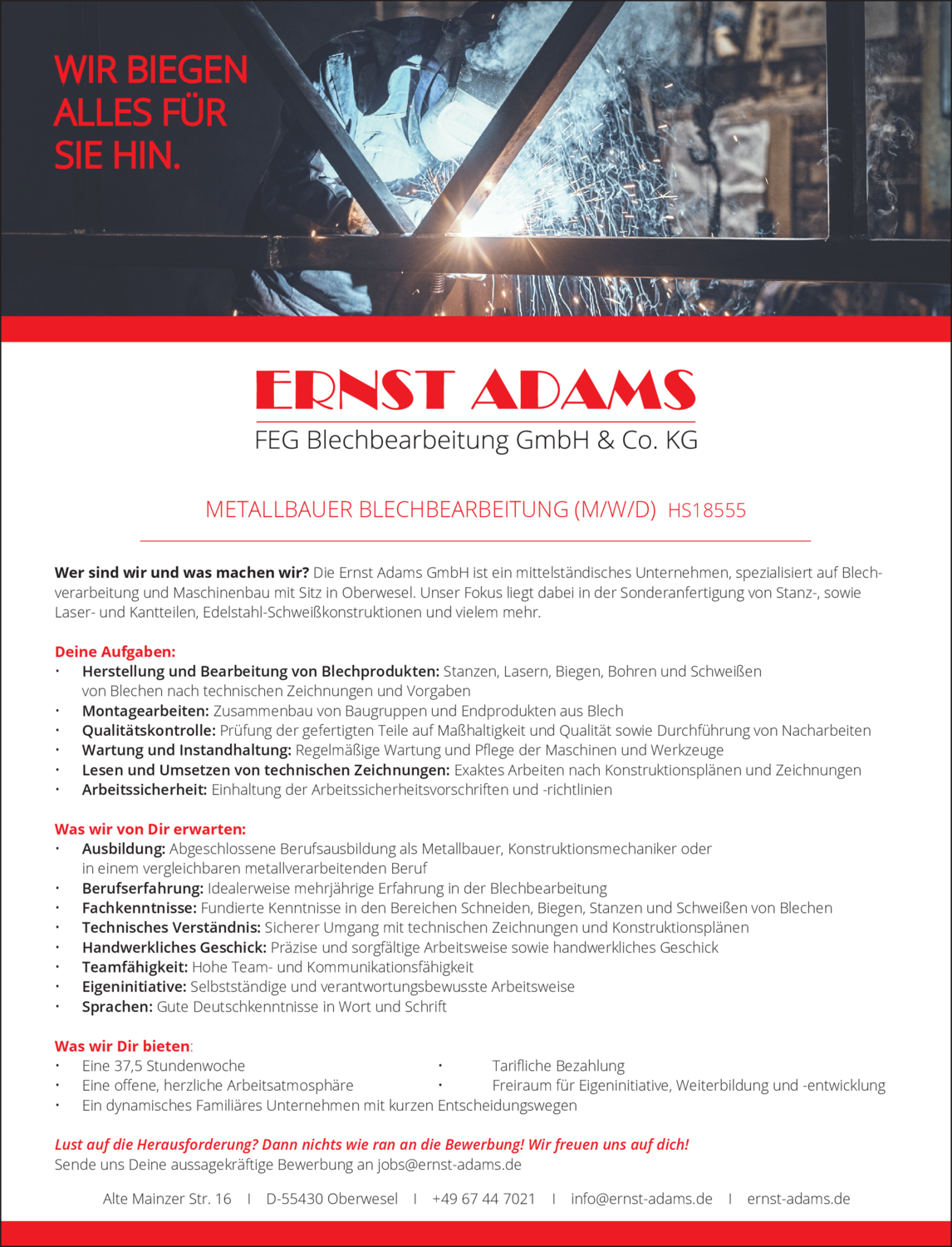 Metallbauer Blechbearbeitung (m/w/d)