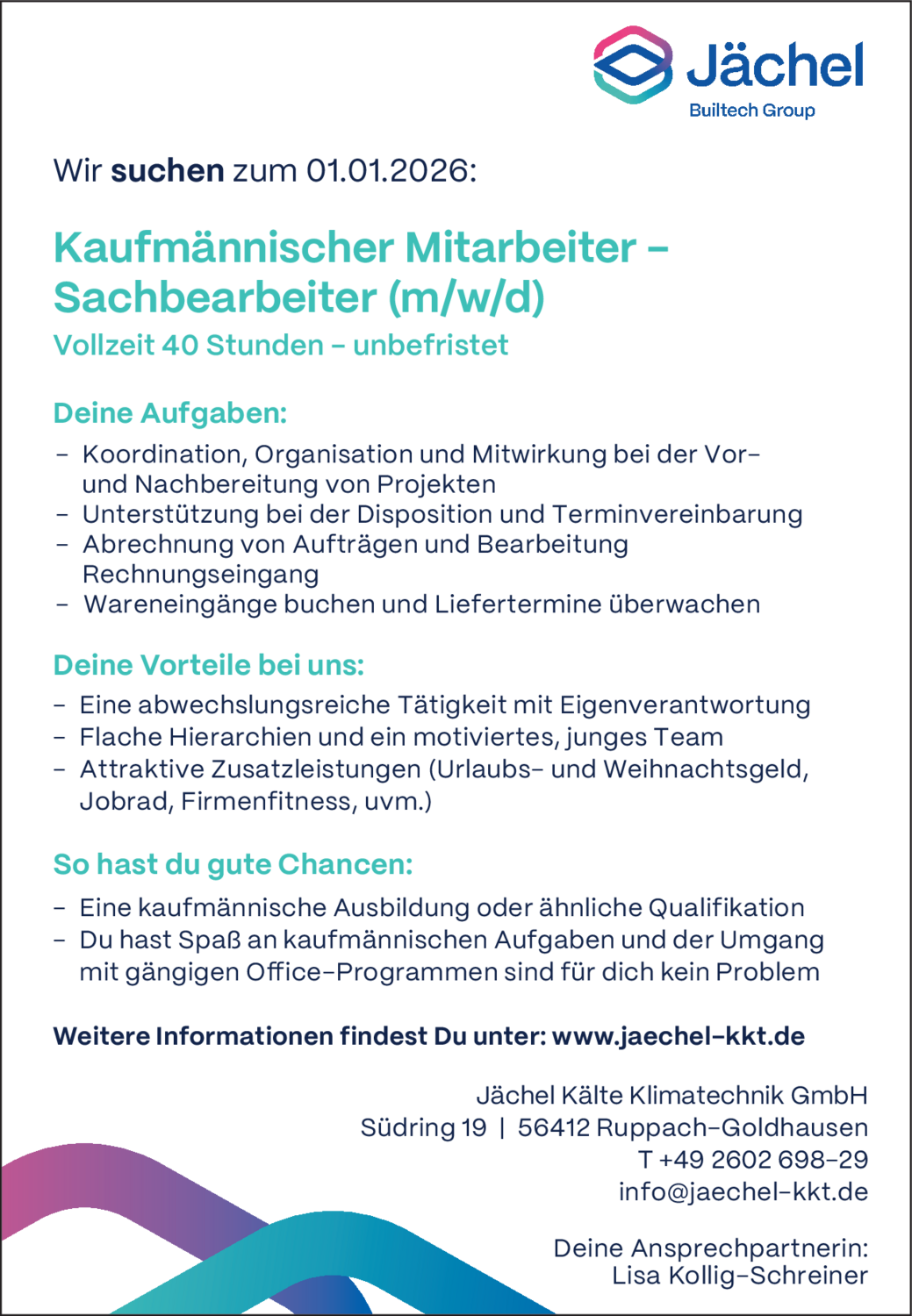 Kaufmännischer Mitarbeiter - Sachbearbeiter (m/w/d)