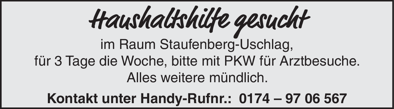 Haushaltshilfe (m/w/d)