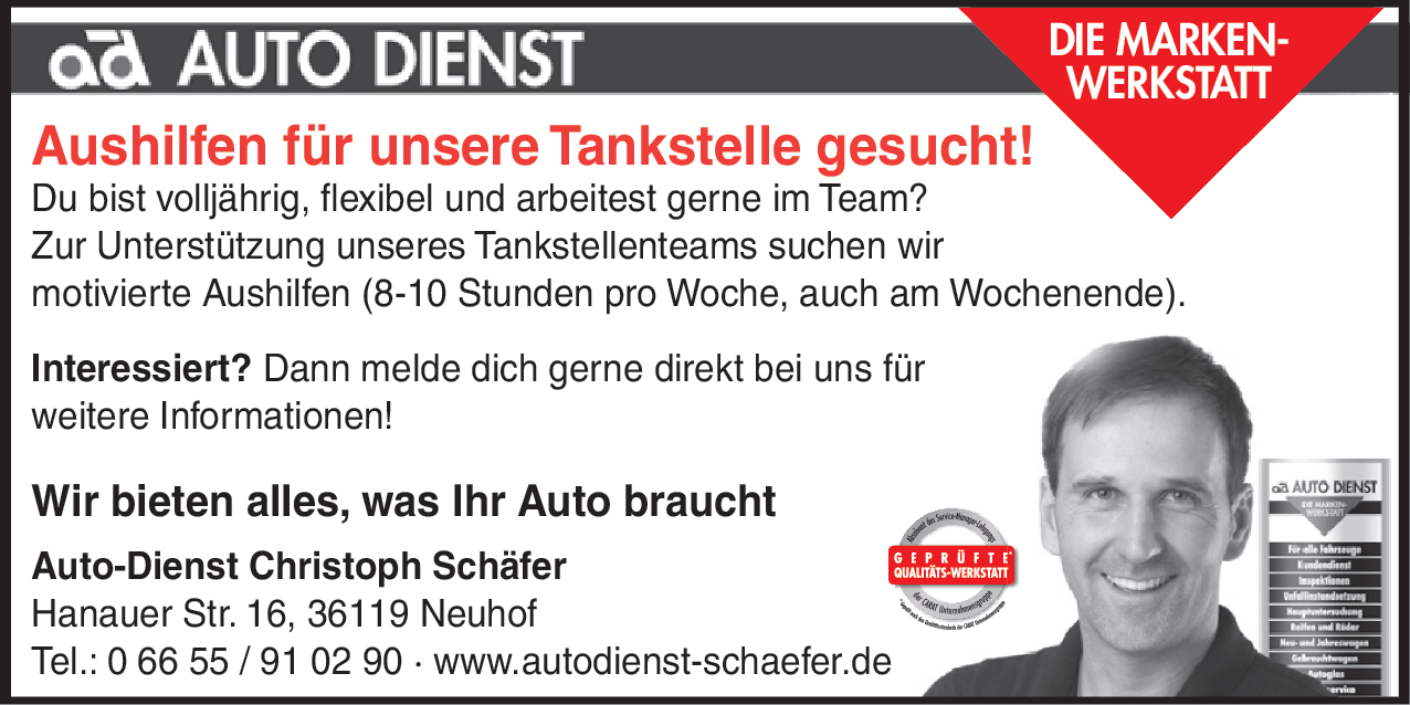 Aushilfe für Tankstelle