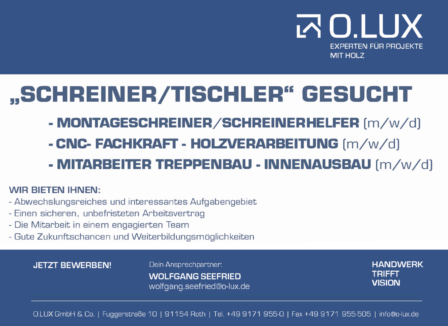 Montageschreiner/Schreinerhelfer (m/w/d)