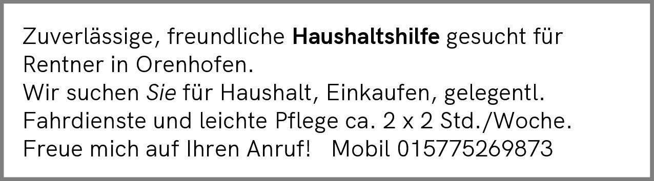 Haushaltshilfe