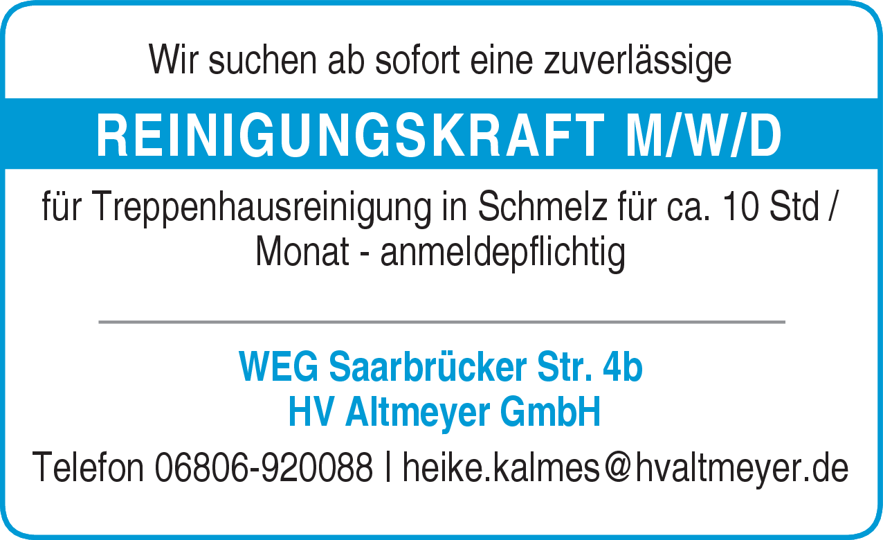 Reinigungskraft (m/w/d)