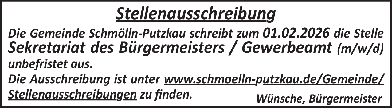 Sekretariat des Bürgermeisters / Gewerbeamt (m/w/d)