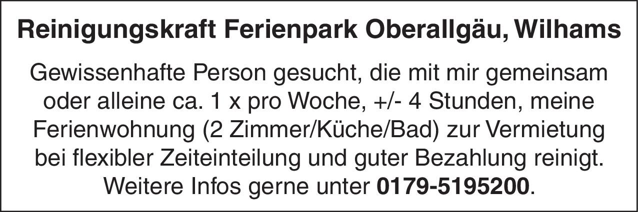 Reinigungskraft (m/w/d)