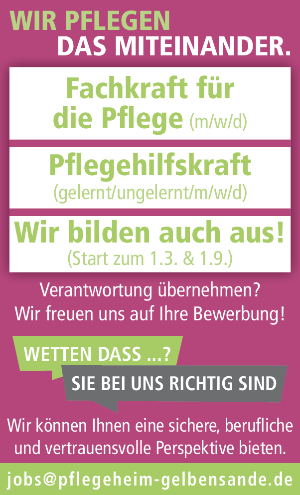 Fachkraft für die Pflege (m/w/d)