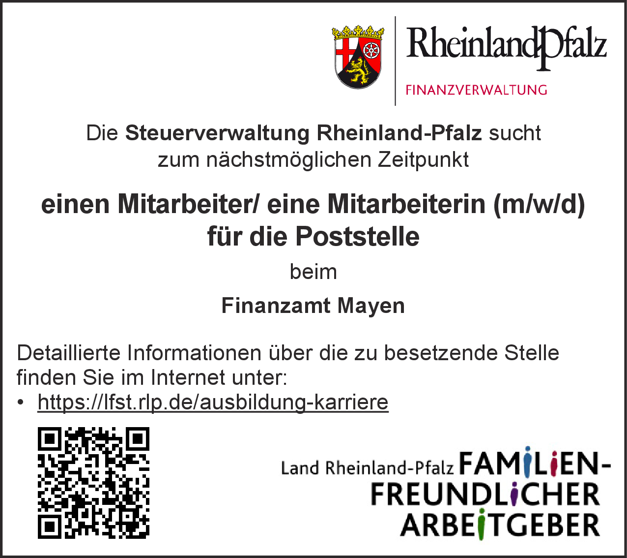 Mitarbeiter (m/w/d) für die Poststelle