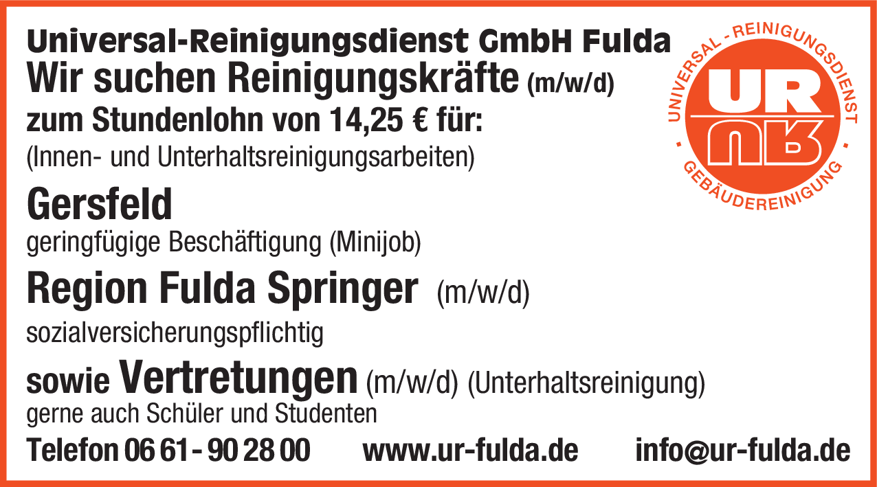 Reinigungskraft (m/w/d)