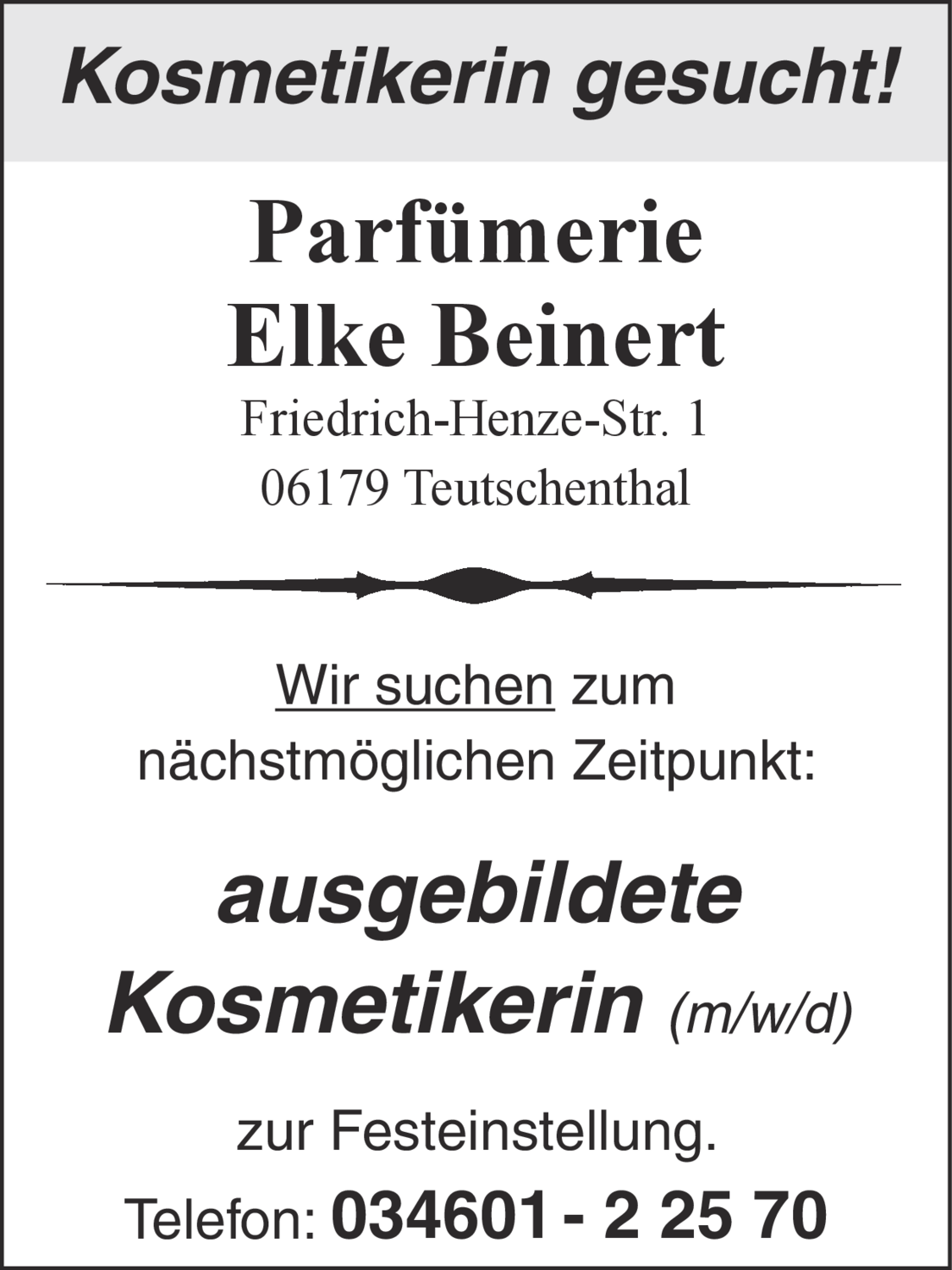 Kosmetikerin (m/w/d)