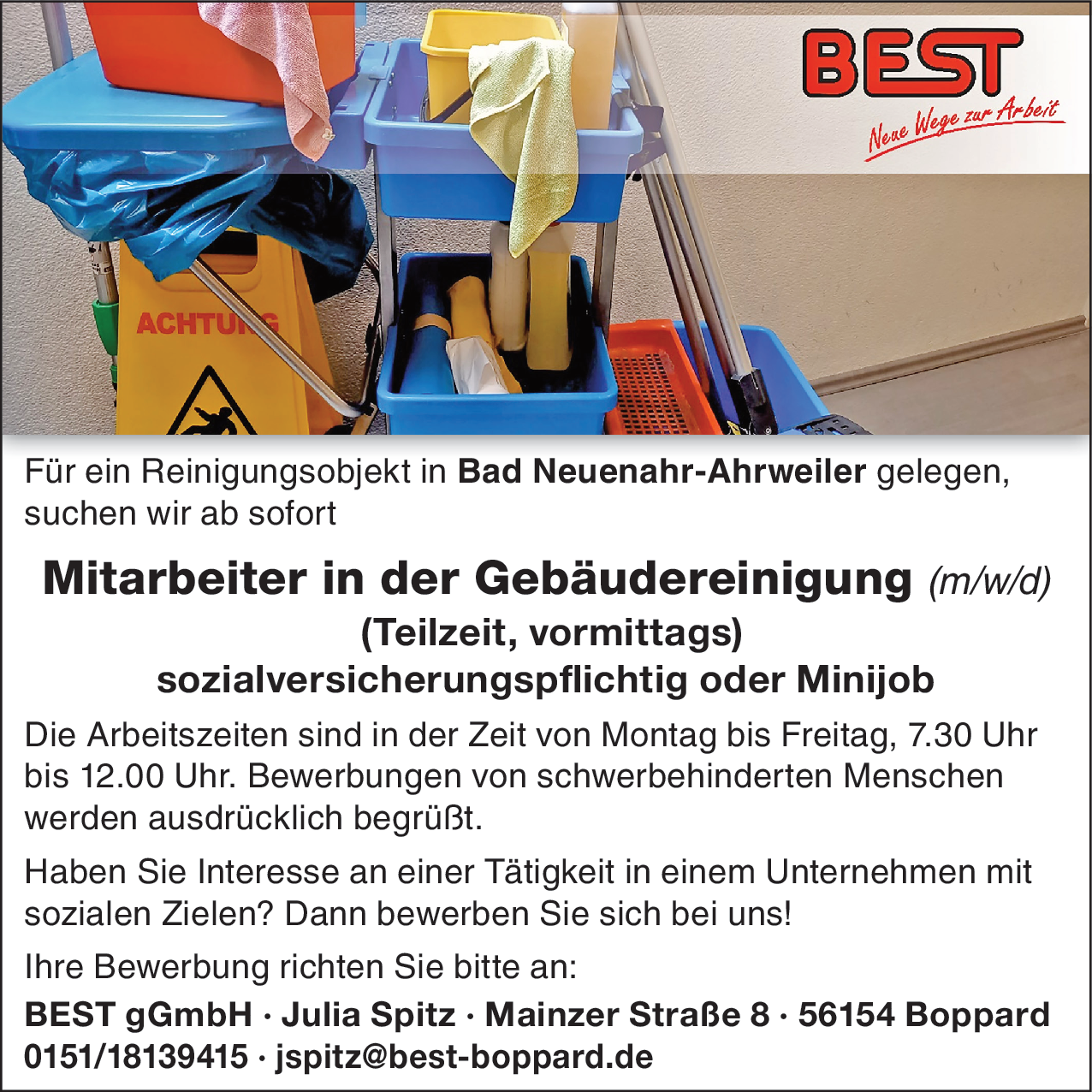 Mitarbeiter in der Gebäudereinigung (m/w/d)