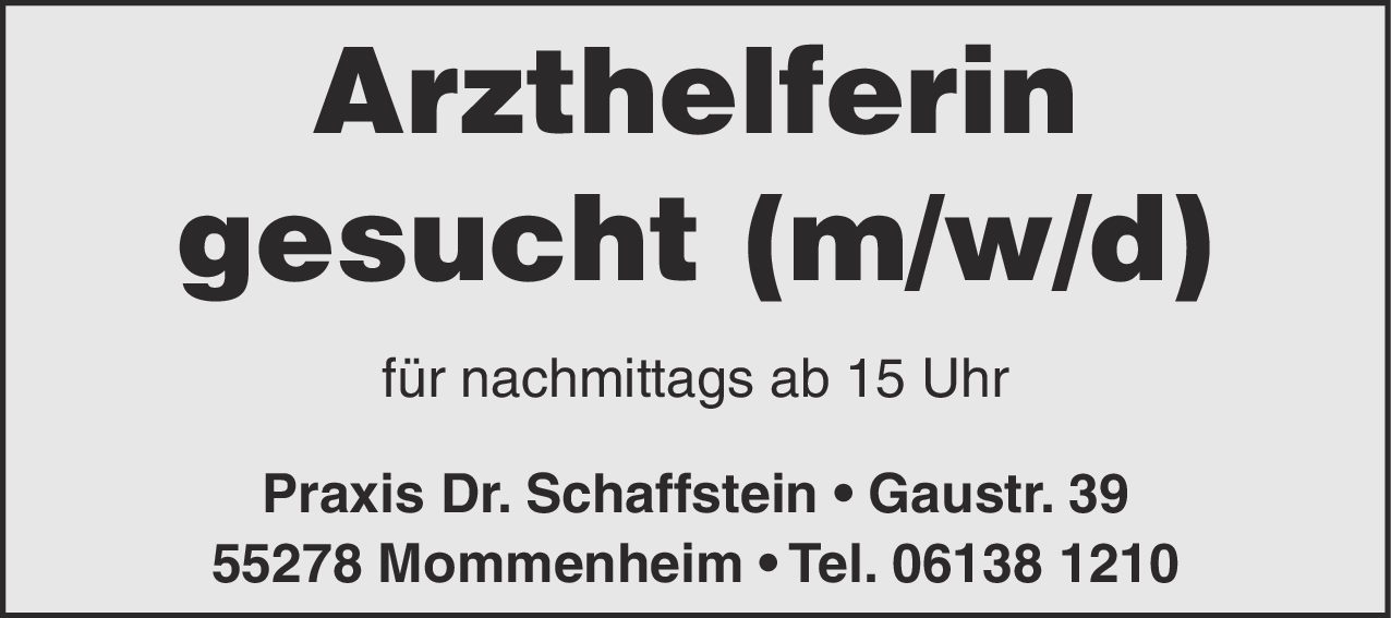 Arzthelferin (m/w/d)