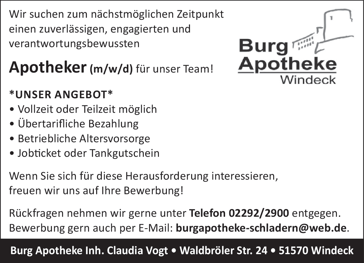 Apotheker (m/w/d)
