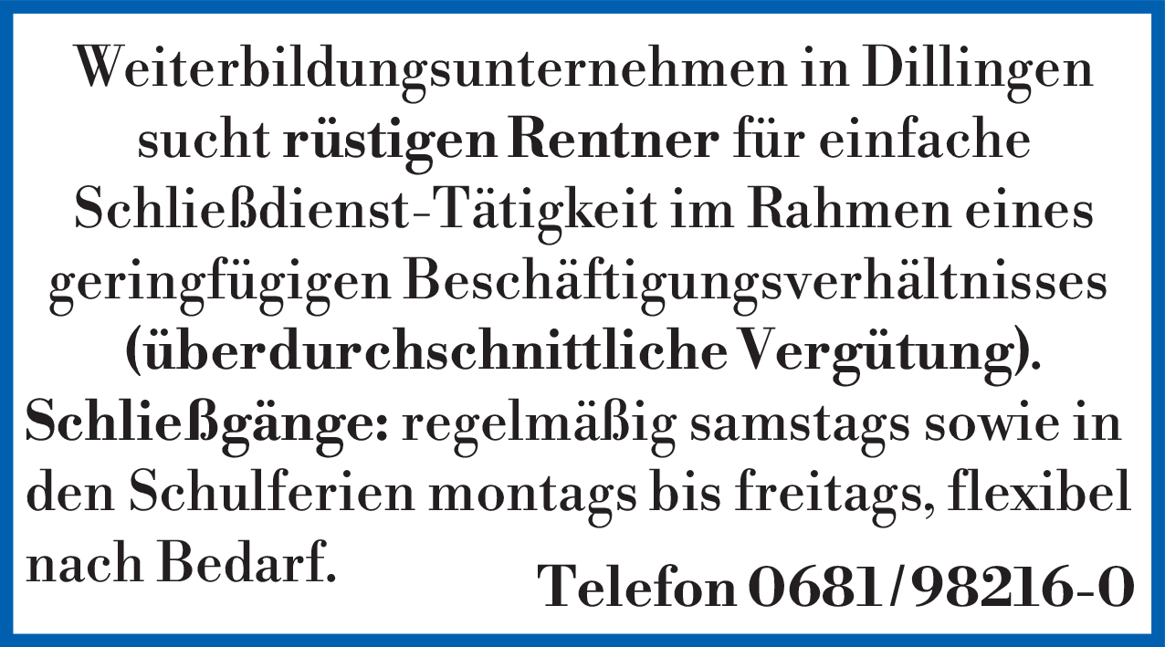 Schließdienst-Tätigkeit (m/w/d)