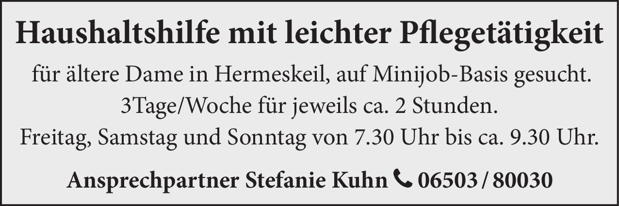 Haushaltshilfe (m/w/d)