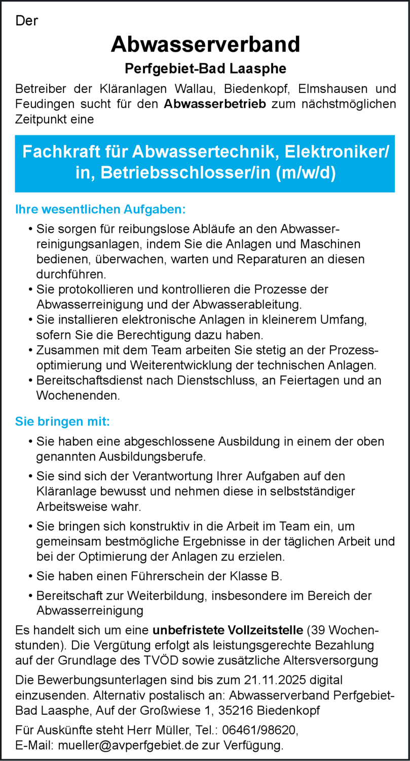 Elektroniker/in (m/w/d)