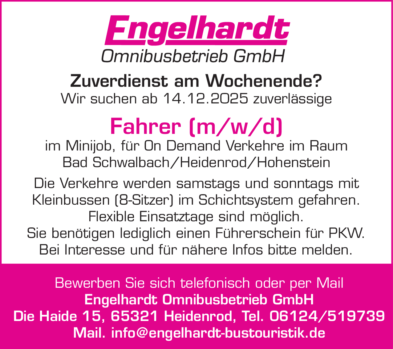 Fahrer (m/w/d)
