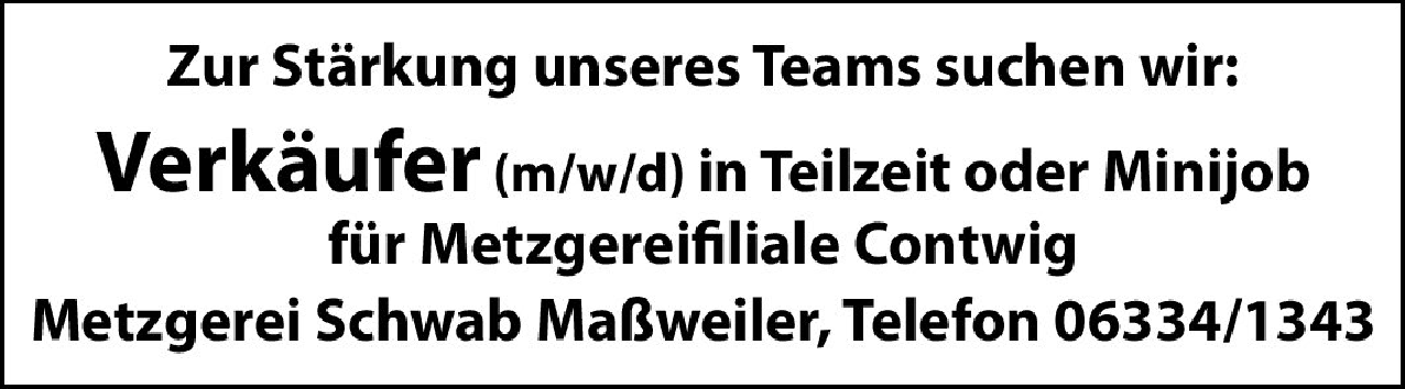 Verkäufer (m/w/d)