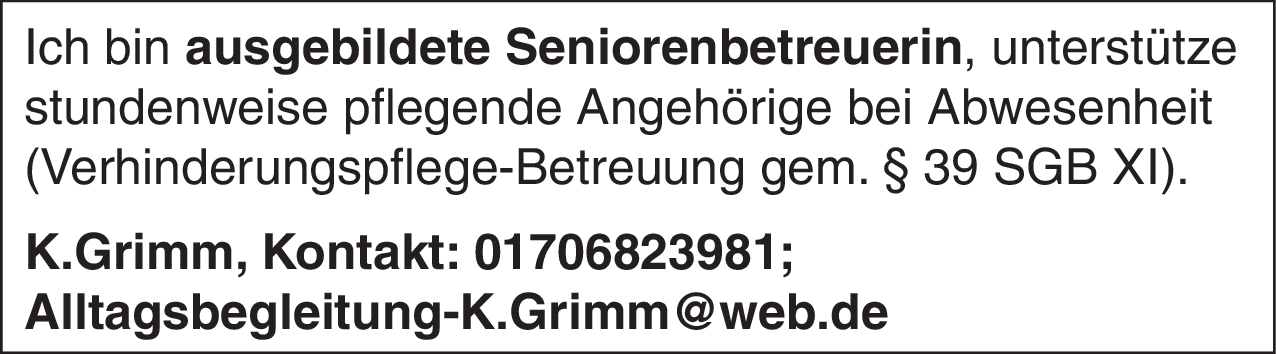 Seniorenbetreuerin (m/w/d)