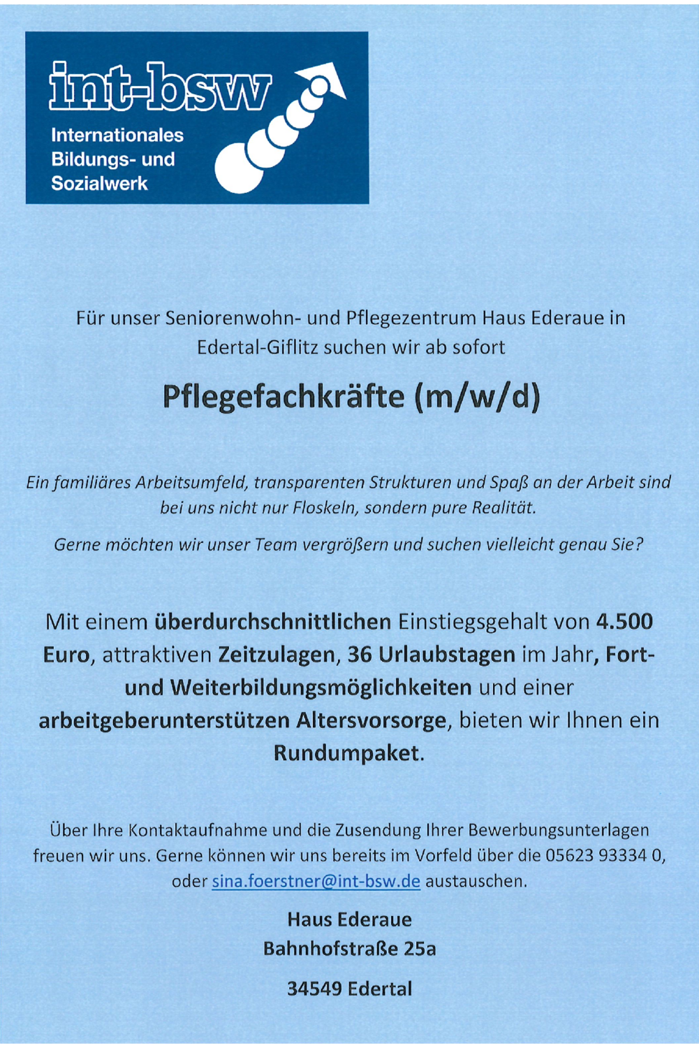 Pflegefachkraft (m/w/d)