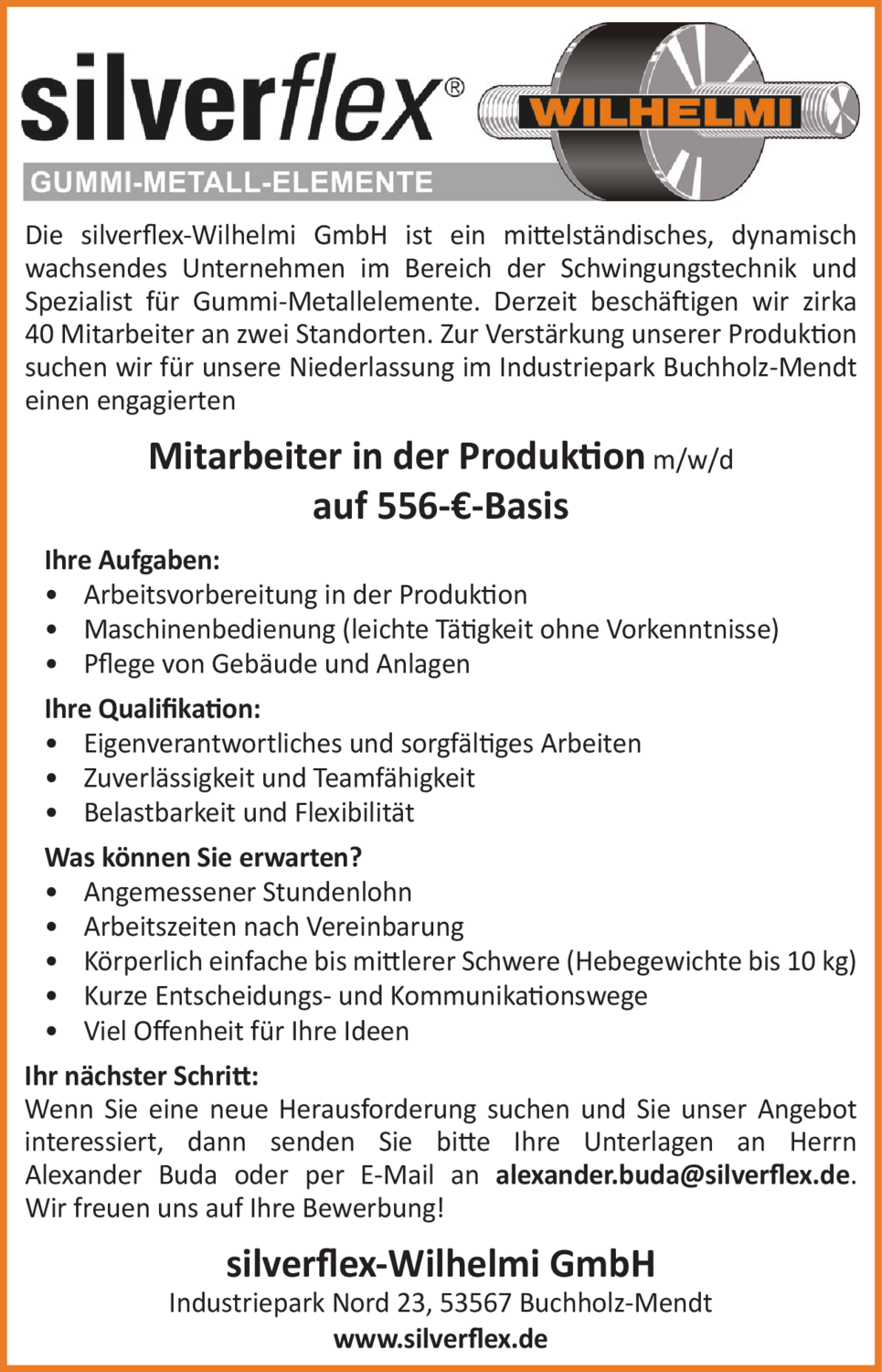 Mitarbeiter in der Produktion (m/w/d)