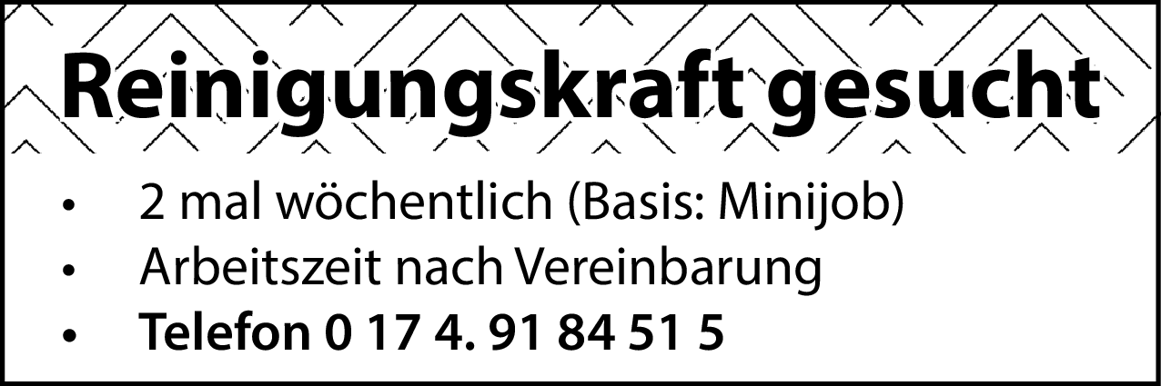 Reinigungskraft (m/w/d)