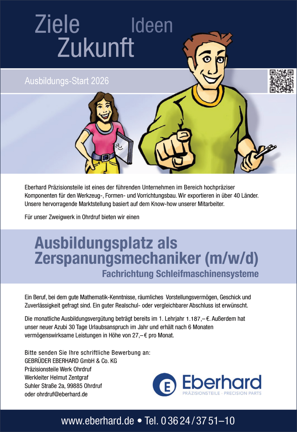 Zerspanungsmechaniker (m/w/d) Fachrichtung Schleifmaschinensysteme