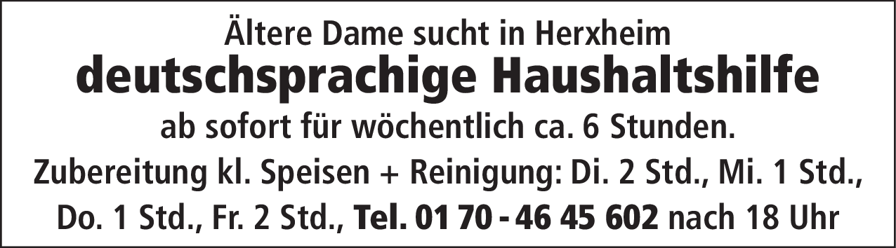 Haushaltshilfe (m/w/d)