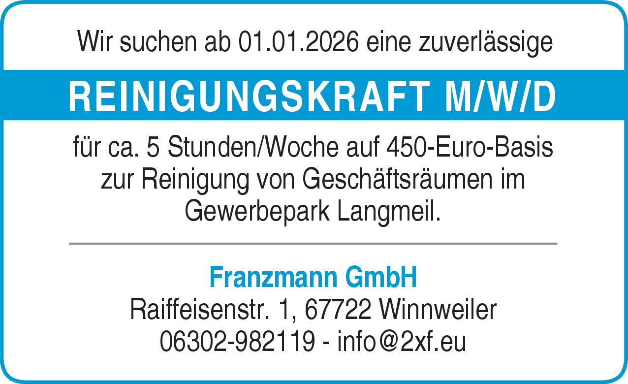 Reinigungskraft (m/w/d)