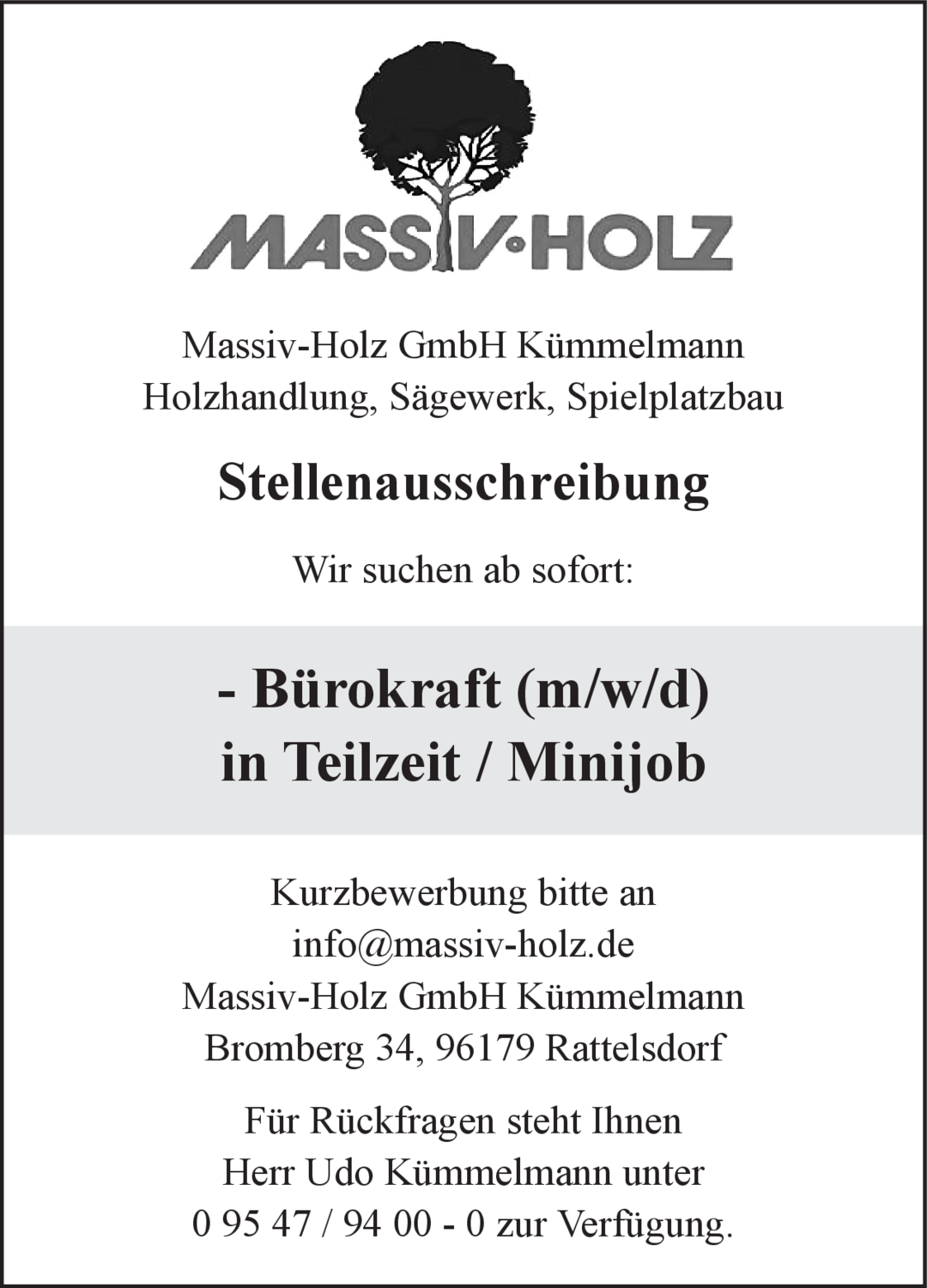 Bürokraft (m/w/d)