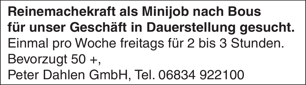 Reinemachekraft (m/w/d)