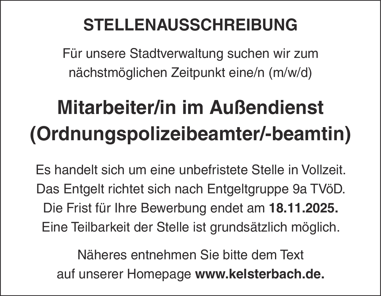 Mitarbeiter/in im Außendienst (m/w/d)