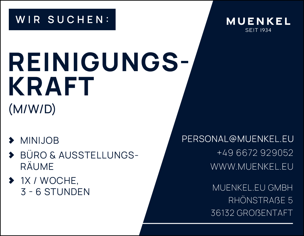 Reinigungskraft (m/w/d)