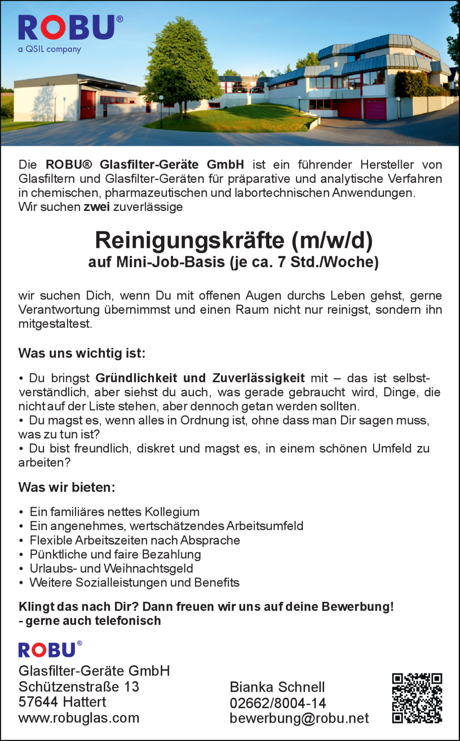 Reinigungskräfte (m/w/d)