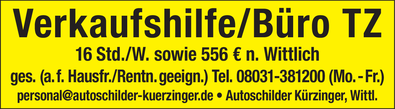 Verkaufshilfe/Büro (m/w/d)