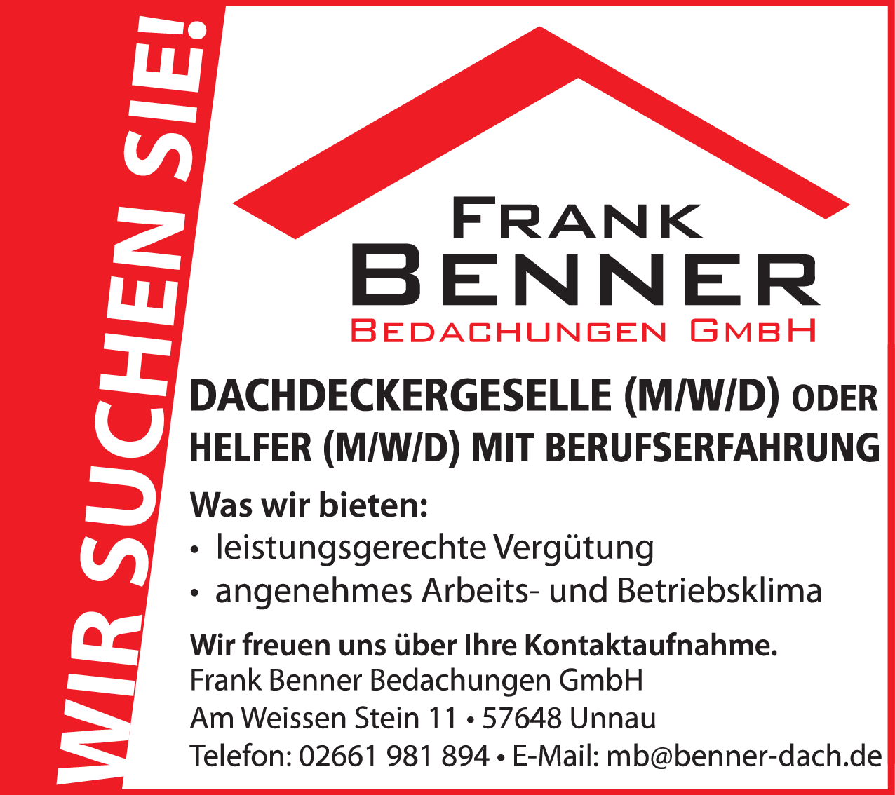 Dachdeckergeselle (m/w/d)