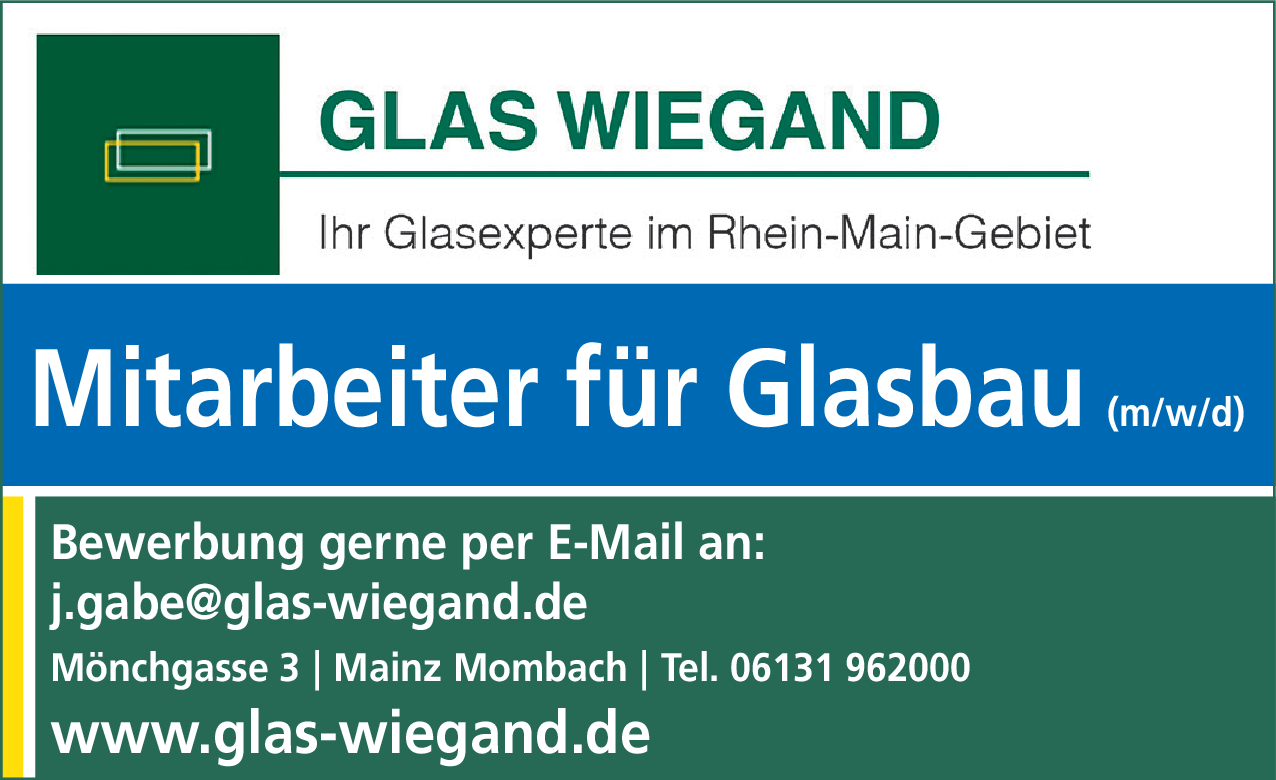 Mitarbeiter für Glasbau (m/w/d)