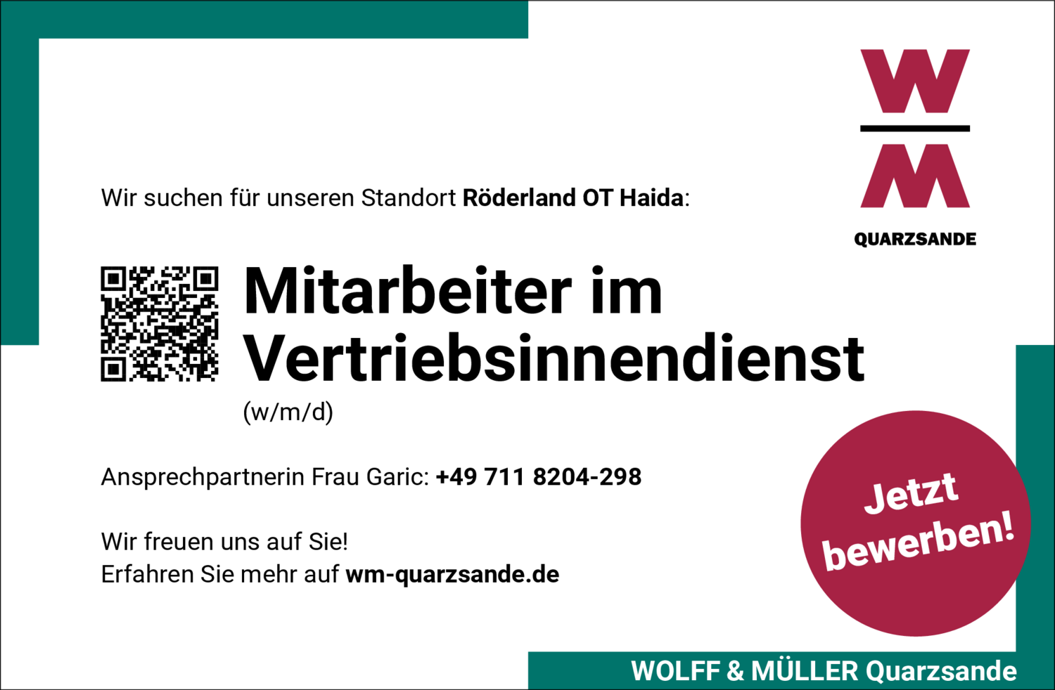 Mitarbeiter im Vertriebsinnendienst (w/m/d)