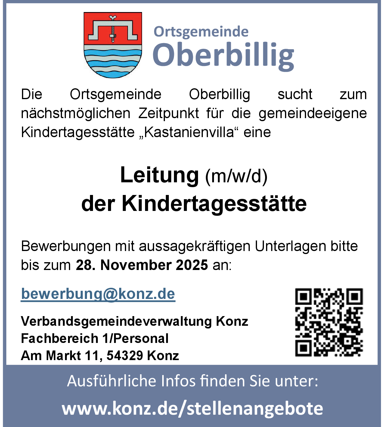 Leitung (m/w/d) der Kindertagesstätte