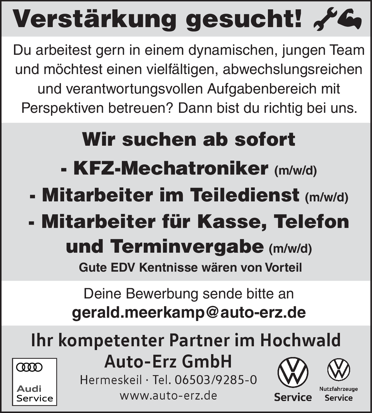 Mitarbeiter im Teiledienst (m/w/d)