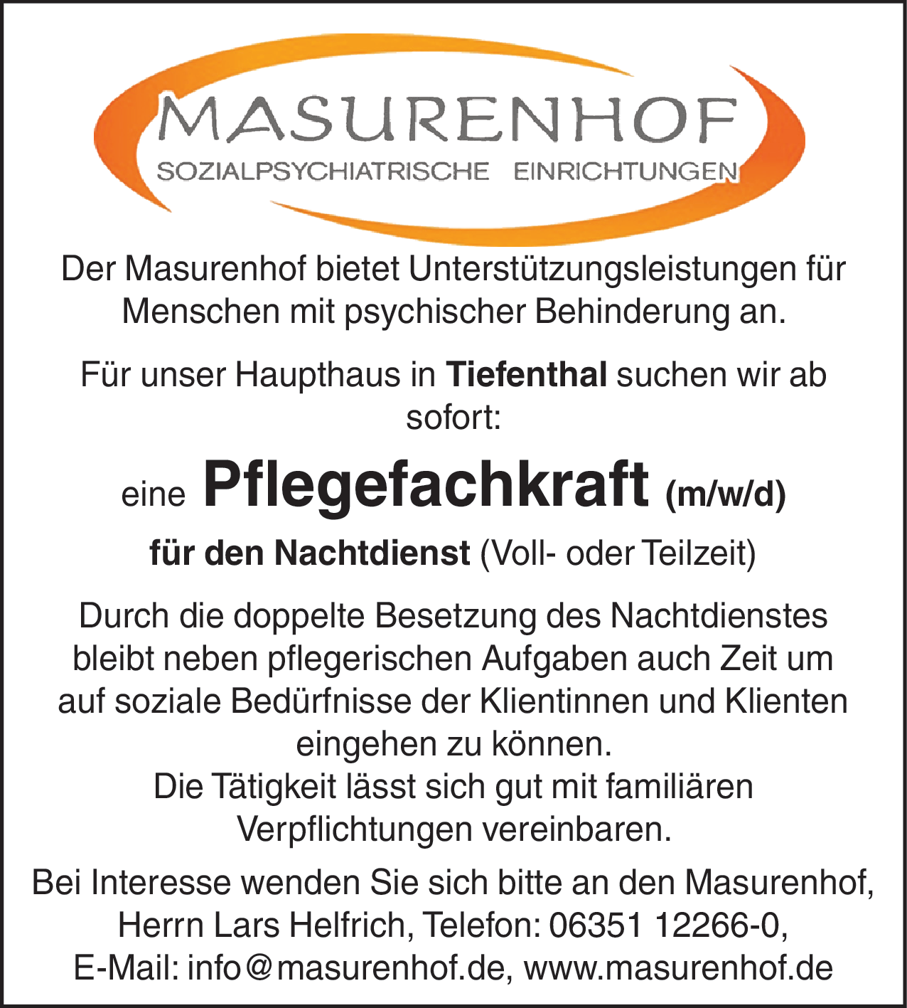 Pflegefachkraft (m/w/d)
