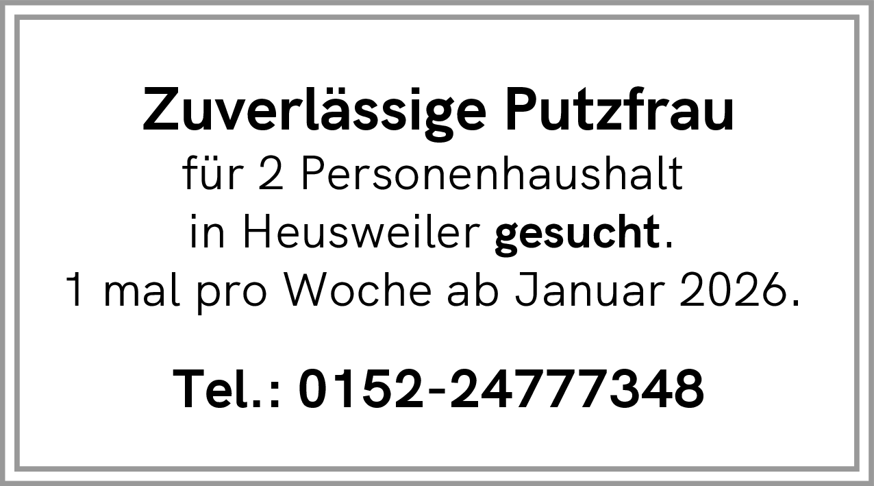 Putzfrau (m/w/d)