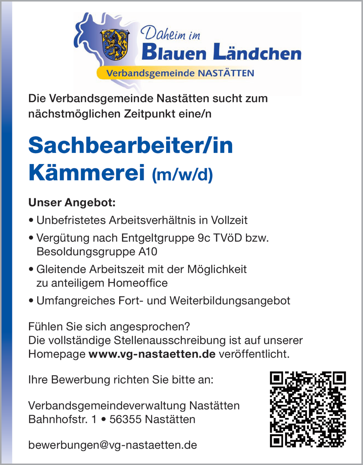 Sachbearbeiter/in Kämmerei (m/w/d)