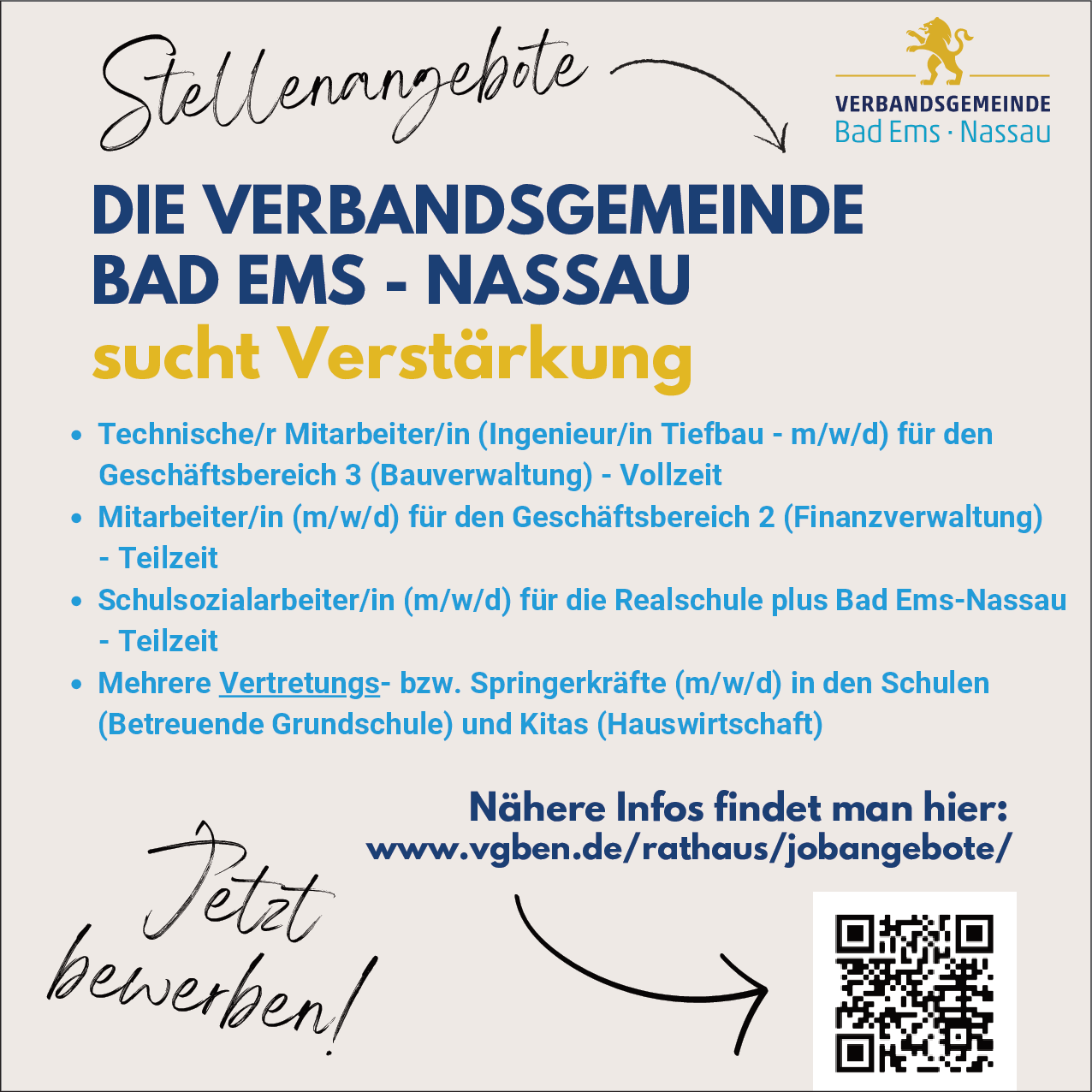 Vertretungs- bzw. Springerkräfte (m/w/d) in den Schulen und Kitas (Hauswirtschaft)