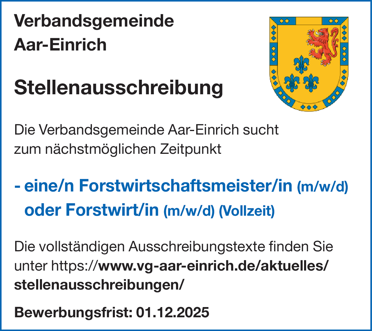 Forstwirt/in (m/w/d)